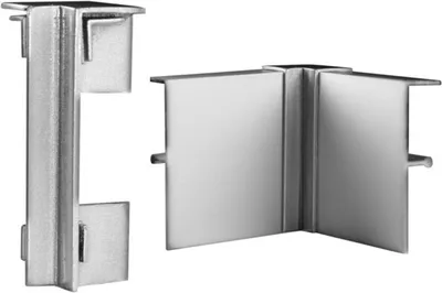 Produktbild von Klick Innenecke für Sockelleisten / Fußleisten 60 x 15 mm (Aluminium silber eloxiert) Klicksystem