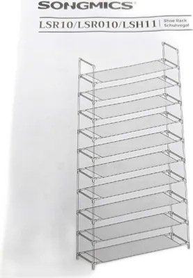 Obrázok produktu pre SONGMICS stojan na topánky 10 úrovní organizér na topánky 50 organizér na topánky priestor na uskladnenie topánok domáci organizačný stojan.