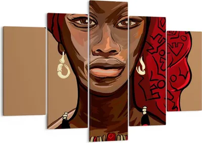 Produktbild von Bild auf Leinwand - Leinwandbild - eine frau afrika - 150x100cm - Wand Bild - Wanddeko - Leinwanddruck - Bilder - Kunstdruck - Wanddekoration - Leinwand bilder - Wandkunst - EA150x100-4120