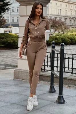 Produktbild von Premium Excellence Set – Eleganter Damen Zweiteiler Dunkelbeige Einheitsgröße (M-L)