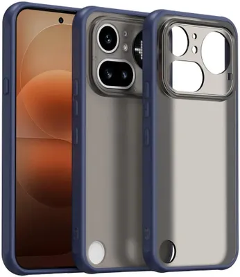 Produktbild von Hülle für Nothing Phone (4a) Pro - Phonesta AirFrost Semi-Transparent Back Cover - Matt Blau