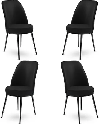 Produktbild von Skye Decor, Dexa - Black, Stuhlset (4 Stück), 100 % METALL, Schwarz, 45 x 42 x 89 cm