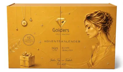 Produktbild von Golders Exklusiver Schmuck-Adventskalender 2026–2027 Weihnachtskalender für Frauen 40+ mit 12 Schmuckstücke aus 925er Silber