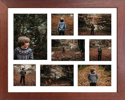 Produktbild von aFFa frames Chalet Bilderrahmen aus Holz Plexiglas Verschiedene Größen Collage Einzelbilder Wohnungsdekoration Elegant Stilvoll Moderne Bilderrahmen 40x50 cm bis zu 8 Bilder Braun
