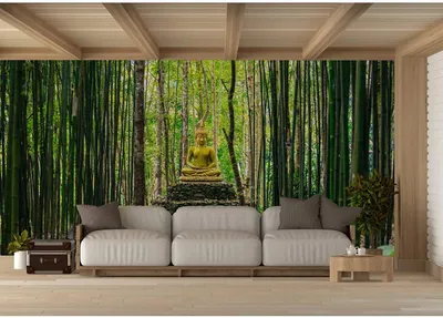 Produktbild von Bambus-Wandbild mit Buddha-Motiv zur Dekoration