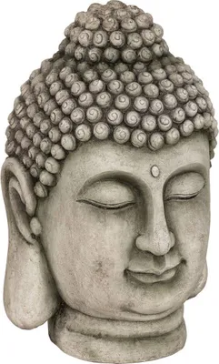Produktbild von Kopf Buddha Deko Outdoor H.60cm Magnesia grau