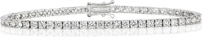Produktbild von Wunderschönes 18 Karat (750) Weißgold Diamant Tennis Armband Brillant-Schliff 5.70 Karat GH - SI2 - 18cm, 9 Gramm; TRS2682