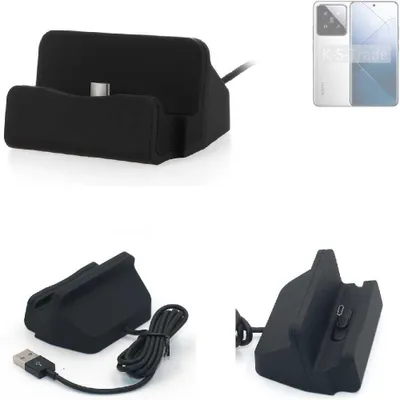 Produktbild von K-S-Trade Docking-Station kompatibel mit Xiaomi 14 Ladestation Dock Ladegerät Docking Station Tischständer Ständer inkl. USB Typ C Kabel schwarz