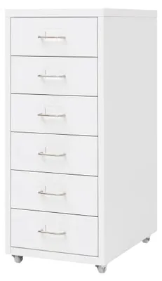 Produktbild von Aktenschrank mit Rollen in Weiß, 28 x 41 x 69 cm, Metall