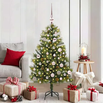 Produktbild von vidaXL Künstlicher klappbarer Weihnachtsbaum mit Tannenzapfen 150 cm