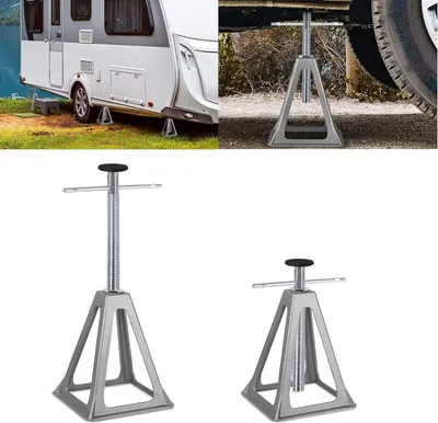 Produktbild von NAIZY Unterstellbock, Aluminium Unterstellböcke KFZ, 1T Tragfähigkeit Wagenheber, Anhänger Stützen, Stützböcke 285-430mm für PKW, Caravan, Wohnmobil Zubehör, 2 Stück