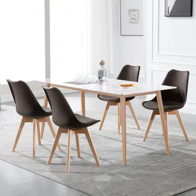 Produktbild von WOLTU 1 x Esszimmerstuhl 1 Stück Esszimmerstuhl Design Stuhl Küchenstuhl Holz Braun