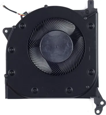 A close-up, top-down view of a computer fan.