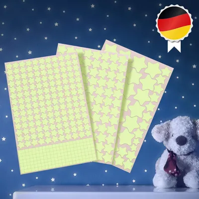 Produktbild von Leuchtende Sterne [452 Stück], leuchtende Punkte, selbstklebende Aufkleber, fluoreszierende, leuchtende Aufkleber für Ihren Sternenhimmel