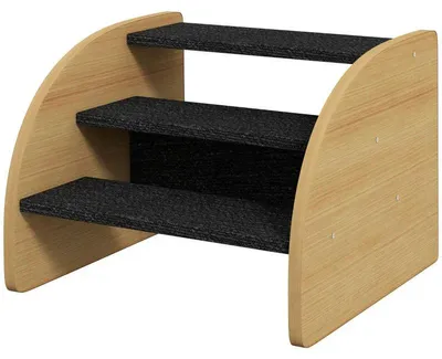 Image de Escalier pour chien avec 3 marches - Escalier pour animaux de compagnie | Couleur : chêne | Dimensions : 38,5 x 38,5 x 30 cm