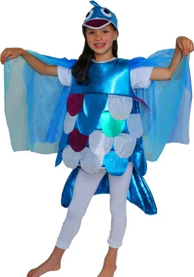 Regenbogenfisch Kostüm für Kinder Gr. 98-128 Fisch-Kostüm Meer Tierkostüm Karneval Fasching Mottoparty
