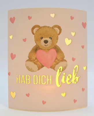 Produktbild von LED-Laterne Poesielicht Teddy zum Stehen oder Hängen mit Timer 16x13,x5 cm