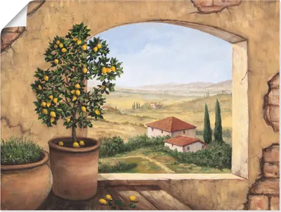 Produktbild von ARTland Poster Fenster in der Toskana Größe: 60x45 cm