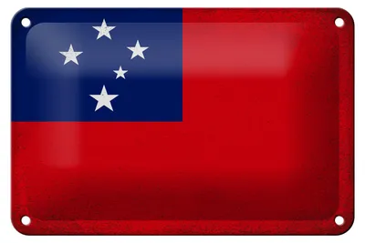 Produktbild von Blechschild Flagge Samoa 18x12cm Flag of Samoa Vintage Dekoration