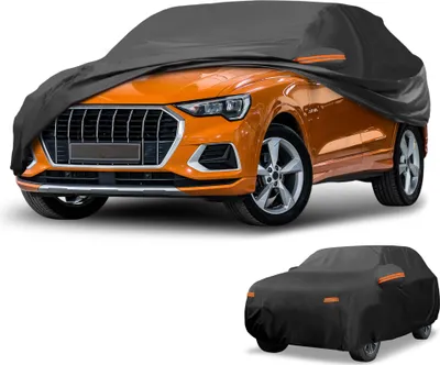 Image de Housse De Voiture šŠtanche Toutes Saisons Pour Usage Automobile ExtšŠrieur Anti-Uv Soleil Pluie Protection Complššte ExtšŠrieure Pour Audi Q3 2012-2022 190T-Pu Noir Fermeture šŠclair