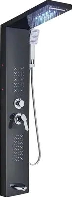 Obrázek produktu pro LED sprchový panel, leštěný nikl, indikace teploty vody, černý 6002