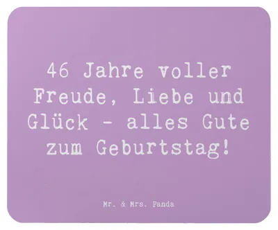 Produktbild von Mr. & Mrs. Panda Mauspad Spruch 46. Geburtstag - Lavendeltraum - Geschenk, pc mousepad, Freude, alles Gute zum, mousematte, Jubiläum, Happy Birthday, feiern, Mouse Pad