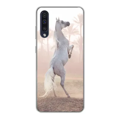 Produktbild von MuchoWow® Handyhülle Schutzhülle Hülle für Samsung Galaxy A30s Pferd - Sand - Palme Silikon Softcase Handy Hülle - Karteninhaber