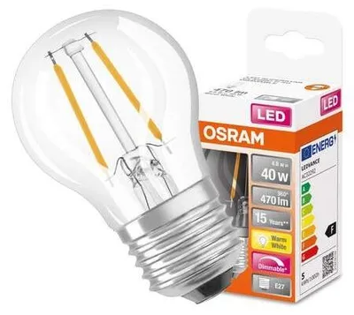 Obrázek produktu pro LEDVANCE 4058075436800, 4,8 W, 40 W, E27, 470 lm, 15000 h, Teplá bílá