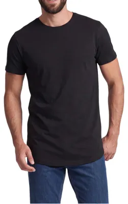Produktbild von Mivaro Herren T-Shirt extra lang Schwarz XXL - Longshirt aus Baumwolle mit Rundhals, langer Schnitt in Überlänge, Regular Fit, Größen S bis 5XL