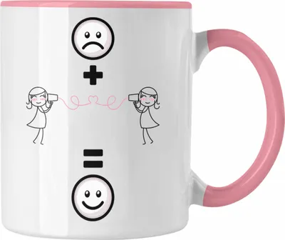 Produktbild von Trendation - Beste Freundin Tasse Geschenk für BFF Beste Freundinnen Lustige Geschenkidee :( + Beste Freundin = :) Geburtstag (Rosa)