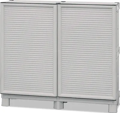 Produktbild von Dbiondin Outdoor-Garderobe, Outdoor-Möbel, Mehrzweck-Balkongarderobe, Outdoor-Schrank, 100 %  Italy, Hellgrau, 100 x 39 x 92 cm