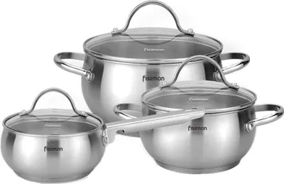 Image de Ensemble de casseroles Fissman-Martinez, 6 pièces, acier inoxydable, argent