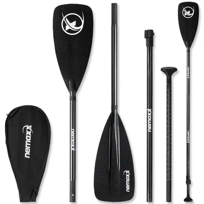 Zdjęcie produktu dla NEMAXX® Carbon Speed wiosło SUP 3-częściowe regulowane 165–210 cm skala uchwyt T ergonomiczny w zestawie torba kajak ponton touring trening allround