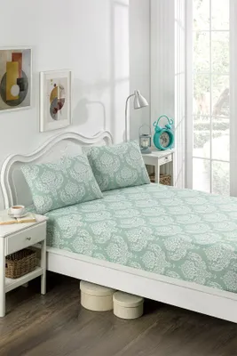 Produktbild von L'Essentiel Linge de Maison, Doppelblatt-Set, Post - Water Green, 65 % BAUMWOLLE / 35 % POLYESTER, Wassergrün, 160 x 200 cm