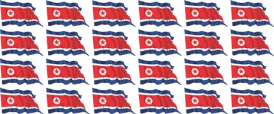 Produktbild von Mini Aufkleber Set - Pack wehend - 33x20mm - selbstklebender Sticker - Nordkorea - Flagge / Banner / Standarte fürs Auto, Büro, zu Hause und die Schule - 24 Stück