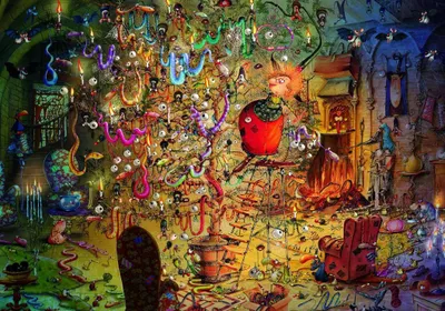 Zdjęcie produktu dla Grafika - Puzzle François Ruyer: Witch - Christmas - 1000 elementów