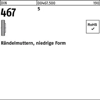 Produktbild von Reyher  Rändelmuttern DIN 467 5 M 3 (100 Stück)