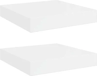 Produktbild von vidaXL Schweberegale 2 Stk. Hochglanz-Weiß 23x23,5x3,8 cm MDF