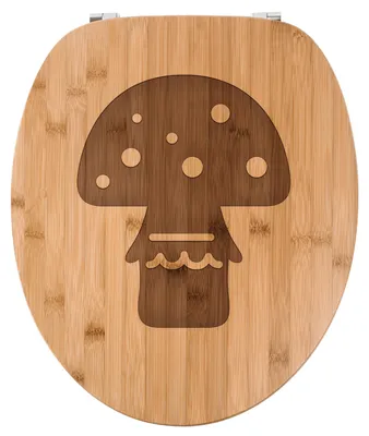 Produktbild von Mr. & Mrs. Panda WC-Brille Pilz - Transparent - Geschenk, WC Brille, Wald, Sitz, Holz Toilettendeckel, toilettensitz