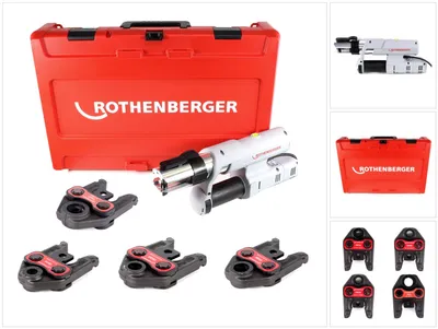 Produktbild von Rothenberger elektrohydraulische Fitting - Pressmaschine ROMAX AC ECO, Set mit Pressbacken Kontur 'TH'