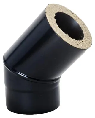 Immagine prodotto di Tubo per pellet - Nero, diametro 100 mm, curva a 45°