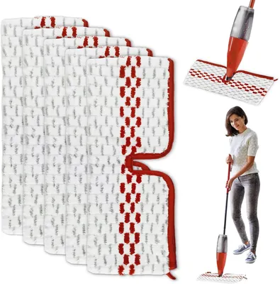 Imagen del producto de Fundas de repuesto para mopas, de microfibra, 5 unidades, 40 x 15,5 cm, reutilizables
