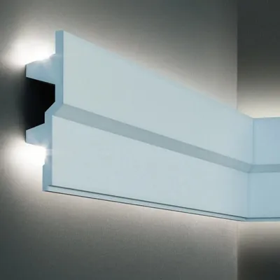 Produktbild von PROVISTON | Lichtleiste | Indirekte Beleuchtung | Deckenleiste | 40 x 150 x 2000 mm | Polyurethan | Weiß | Hochwertig | Stuckleiste | Modern | Robust | Langlebig | Stoßfest | 30 Meter