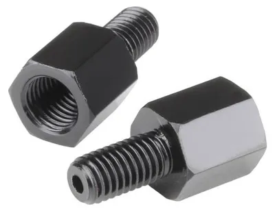 Image de 2 adaptateurs pour rétroviseur noirs (rétroviseur : filetage M10 à droite / guidon : filetage M8 à droite) - Citomerx