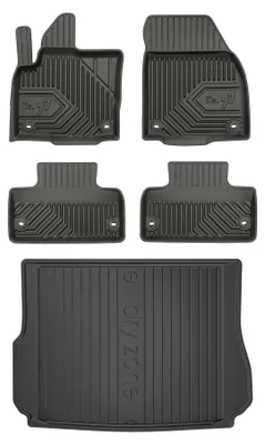 Productafbeelding van Rubberen automatten + kofferbakmat voor Land Rover Range Rover Evoque I 2011-2018 (SUV) – 5-delig, zwart, op maat – Wielganizator
