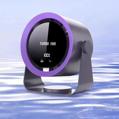 Immagine prodotto di Ventilatore da tavolo elettrico USB con 5 velocità, orientabile a 90°, silenzioso, display digitale, per soggiorno, ufficio, campeggio, cucina