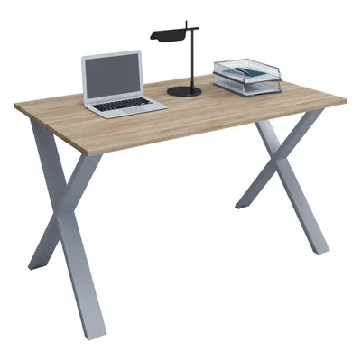 Produktbild von VCM Holz Schreibtisch | H. 76 x B. 140 x T. 80 cm | Computertisch schlicht | Füße aus hochwertigem Metall | Arbeitstisch | Büromöbel - Lona X