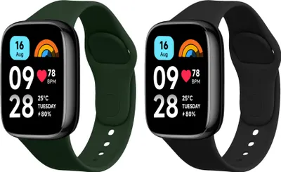 Produktbild von kwmobile 2x Sportarmband kompatibel mit Xiaomi Redmi Watch 3 Active Armband - Fitnesstracker Band Set aus TPU Silikon