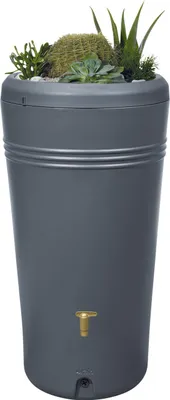 Produktbild von 4rain Regenspeicher Azura 2in1 230 L grau mit Pflanzschale