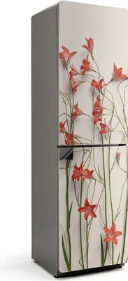 Zdjęcie produktu dla Delikatne pionowe kwiaty - Magnetyczna osłona lodówki - Folia dekoracyjna magnetyczna do kuchni - Magnes na lodówkę deco - Samoprzylepna tablica magnetyczna - Folia magnetyczna na drzwi lodówki - 60x205 cm